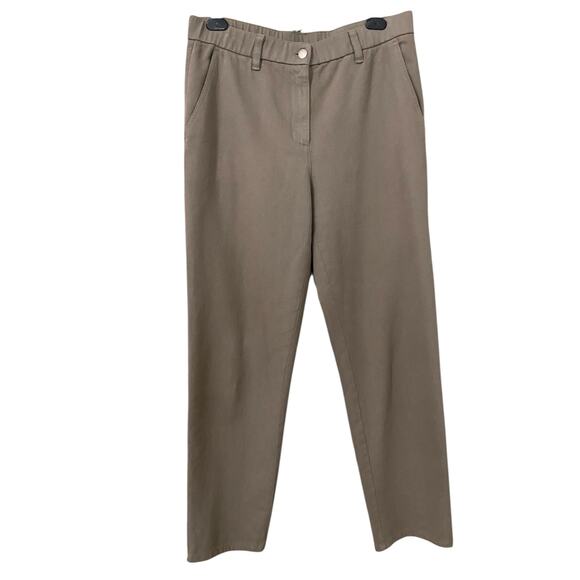 Eileen Fisher Garment-Dyed Utility Organic Cotton Tapered Pant Small Taupe Gray - Picture 12 of 13